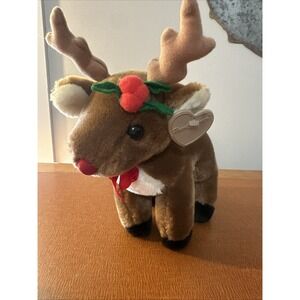 Vintage The Summit Collection Reindeer Heartwarmers 10in Soft Fur Plush 1989 Tag